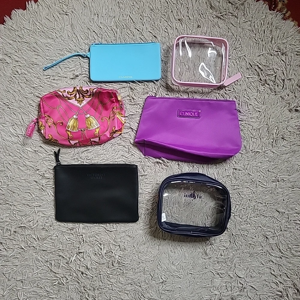 Makeup Bags Bundle Cosmetics Bags Lot Estee Lauder Clarins Clinique Imayla VS ✨️